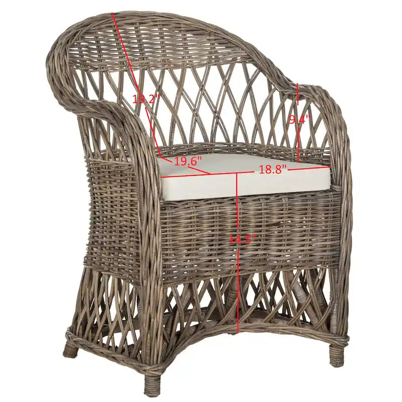 Poltrona Spyrini in rattan naturale - 25,5 x 26,5 x 35,5 - 26Lx27Px36H