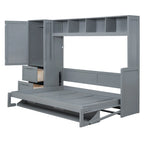 Letto a scomparsa Queen Size con armadio e cassetti