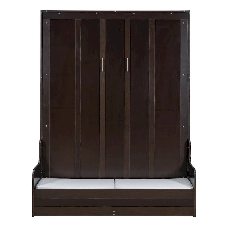 Letto a scomparsa a muro in legno con cuscino