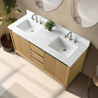 Mobile da Bagno Vanity Art con Lavabo in Ceramica e Top in Marmo Ricomposto