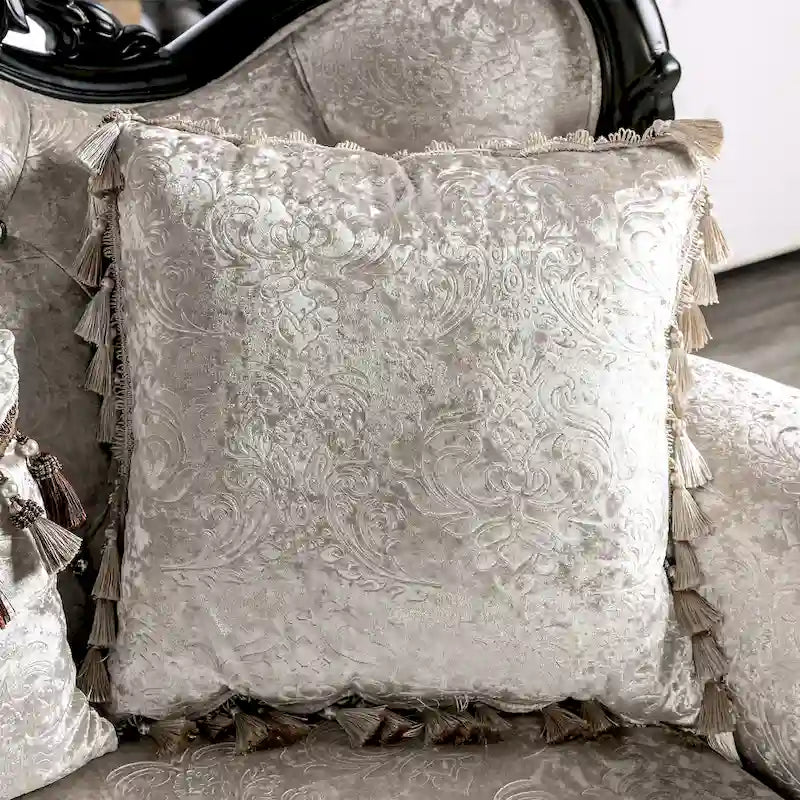 Divanetto tradizionale Clarissa a 2 posti con schienale trapuntato e cuscino decorativo