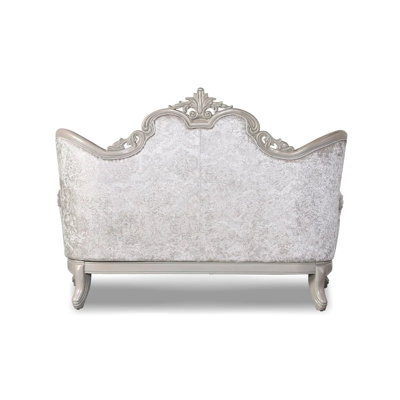 Divanetto tradizionale Clarissa a 2 posti con schienale trapuntato e cuscino decorativo