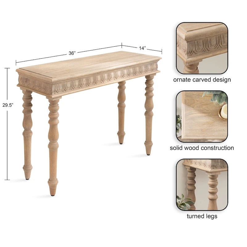 Consolle in legno intagliato Patresa - 36x14x30