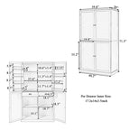 Mobile dispensa da cucina autoportante alto 40,2x20x71,3 pollici con 2 cassetti, 2 ripiani regolabili, 8 ripiani sullo sportello