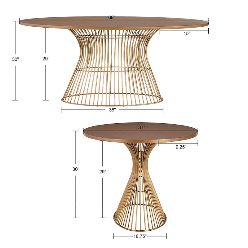 Tavolo da pranzo ovale Mercer in bronzo