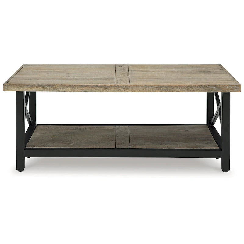 Tavolino da caffè Bristenfort marrone/nero - 46 larghezza x 26 profondità x 18 altezza