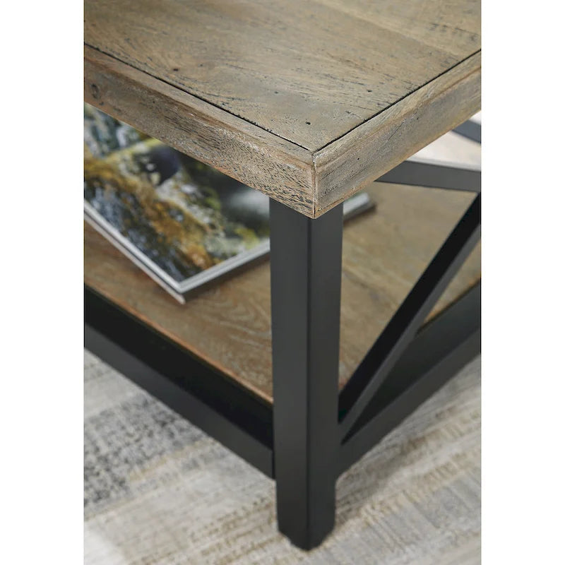 Tavolino da caffè Bristenfort marrone/nero - 46 larghezza x 26 profondità x 18 altezza