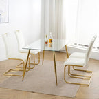 Sedie da pranzo moderne con gambe in metallo cromato, set da 4