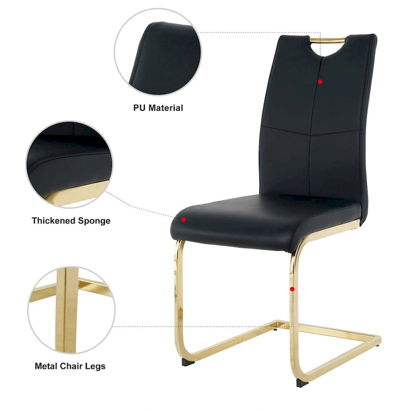 Sedie da pranzo moderne con gambe in metallo cromato, set da 4