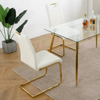 Sedie da pranzo moderne con gambe in metallo cromato, set da 4