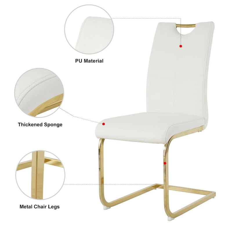 Sedie da pranzo moderne con gambe in metallo cromato, set da 4