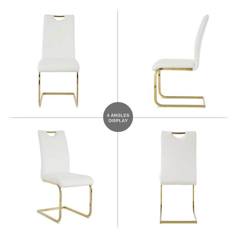 Sedie da pranzo moderne con gambe in metallo cromato, set da 4