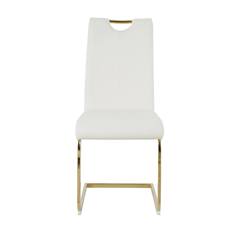 Sedie da pranzo moderne con gambe in metallo cromato, set da 4