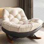 Sedia a dondolo scandinava imbottita con pouf opzionale
