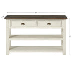 The Gray Barn Downington Consolle da Divano in Legno Massello a 2 Cassetti
