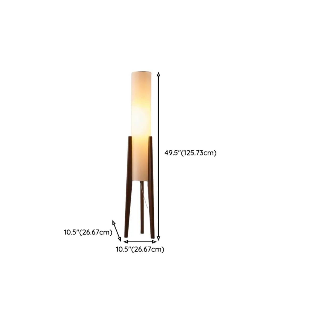 Lampade da terra a LED vintage in legno con paralume in tessuto