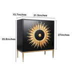 Mobile credenza con 2 ante, per sala da pranzo, buffet, credenza a raggiera per soggiorno