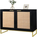 Madia in Rattan Mobile Buffet da Cucina - 13.8P x 31.5L x 29.4A