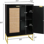 Madia in Rattan Mobile Buffet da Cucina - 13.8P x 31.5L x 29.4A