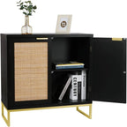 Madia in Rattan Mobile Buffet da Cucina - 13.8P x 31.5L x 29.4A