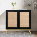 Madia in Rattan Mobile Buffet da Cucina - 13.8P x 31.5L x 29.4A