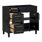 Mobile bagno in legno da 36" con cassetti e ripiano regolabile (senza lavabo)