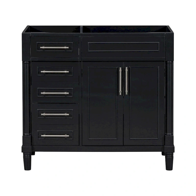 Mobile bagno in legno da 36" con cassetti e ripiano regolabile (senza lavabo)