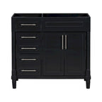 Mobile bagno in legno da 36" con cassetti e ripiano regolabile (senza lavabo)