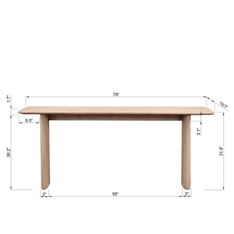 Consolle Atrani lunga 78 pollici, colore naturale invecchiato