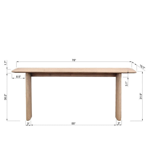 Consolle Atrani lunga 78 pollici, colore naturale invecchiato