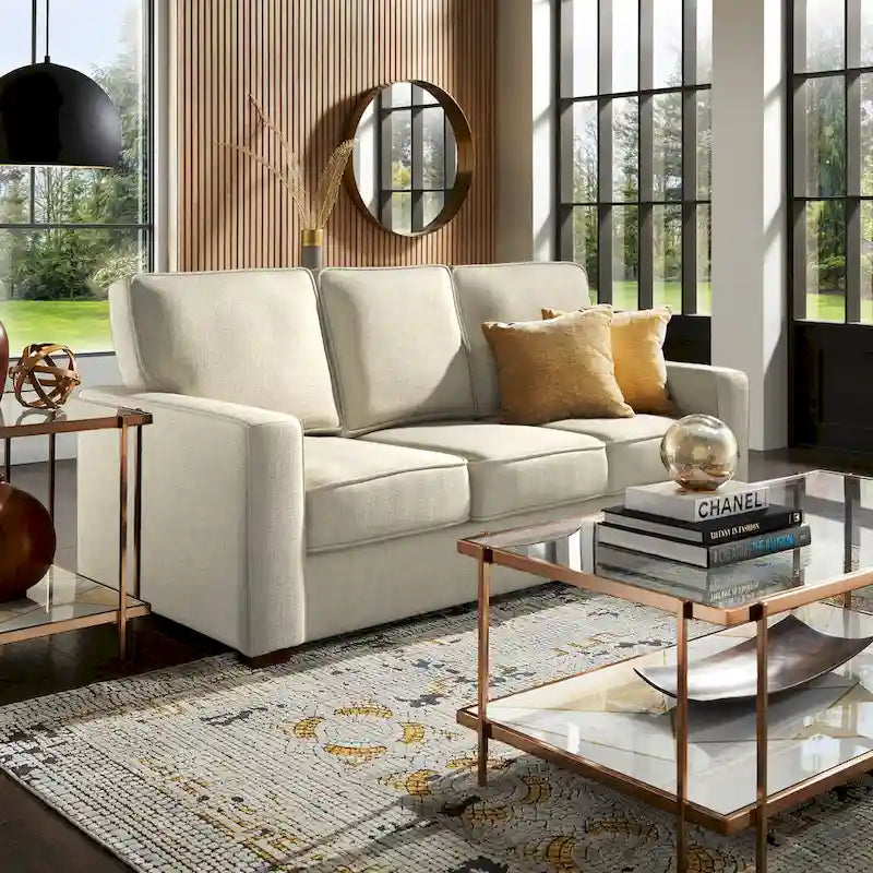 Divano Roros con braccioli quadrati e rivestimento in tessuto di iNSPIRE Q Classic