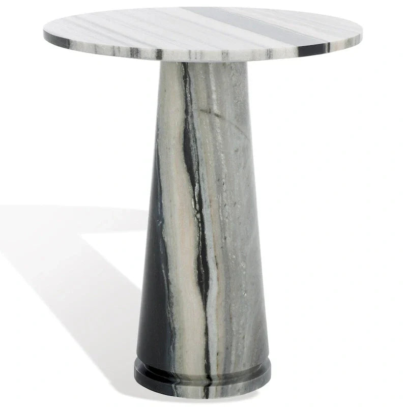 Tavolino d'appoggio rotondo alto in marmo Ghicu di SAFAVIEH Couture - 55,8 cm L x 53,3 cm P x 61 cm A - 53,3x53,3x61 cm