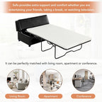 Divano letto pieghevole estraibile a forma di pouf singolo con materasso, letto per gli ospiti convertibile, divano letto rivestito in PU