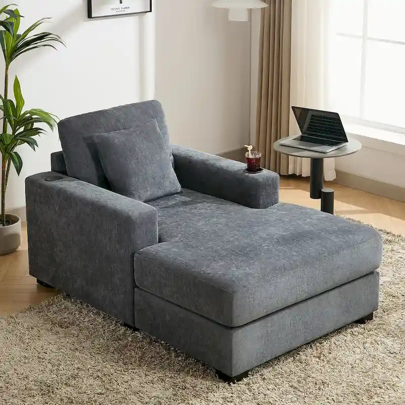 Chaise longue oversize a tre misure con cuscini