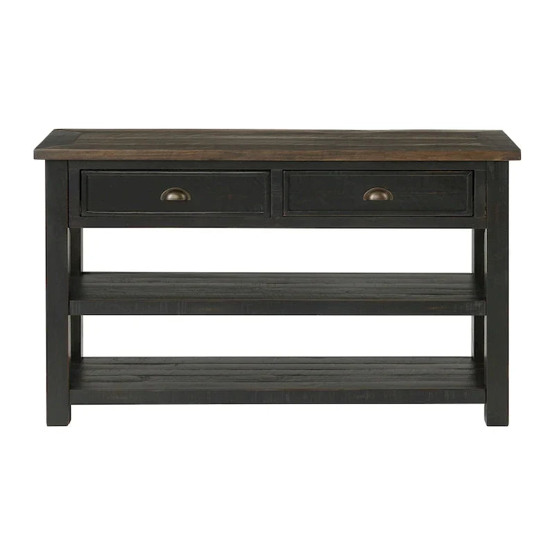 The Gray Barn Downington Consolle da Divano in Legno Massello a 2 Cassetti