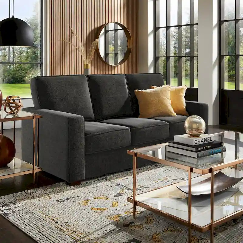 Divano Roros con braccioli quadrati e rivestimento in tessuto di iNSPIRE Q Classic
