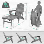 Sedia Adirondack Pieghevole e Regolabile Vrakae con Pouf