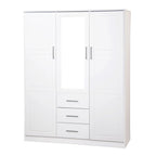Palace Imports Armadio a 3 ante Cosmo 100% legno massello con ante in legno massello o a specchio