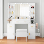 Toeletta con prese incorporate e specchio illuminato, 55,1A x 43,3L x 15,74P