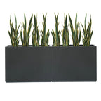 Vaso/fioriera metallica pesante per piante da esterno, fioriera in metallo lunga e alta 38Lx10Px30A pollici - 38x30x10