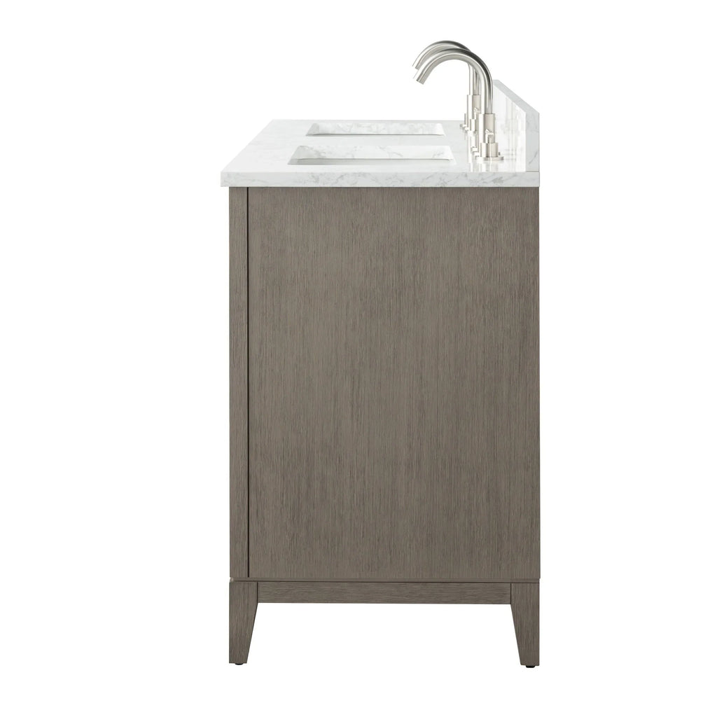 Mobile da Bagno Vanity Art con Lavabo in Ceramica e Top in Marmo Ricomposto