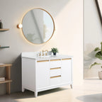 Mobile da Bagno Vanity Art con Lavabo in Ceramica e Top in Marmo Ricomposto