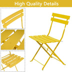 Set bistro pieghevole in metallo da 3 pezzi, set conversazione resistente alle intemperie per esterni/interni, per patio, cortile, giardino