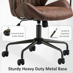 Sedia da ufficio ergonomica in tessuto scamosciato con supporto lombare