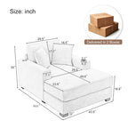 Chaise longue oversize a tre misure con cuscini