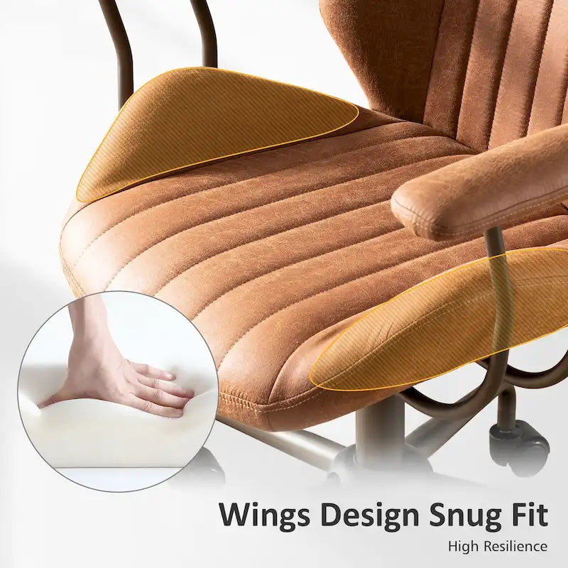 Sedia da ufficio ergonomica in tessuto scamosciato con supporto lombare