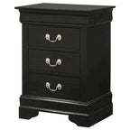 Comodino in legno a 3 cassetti