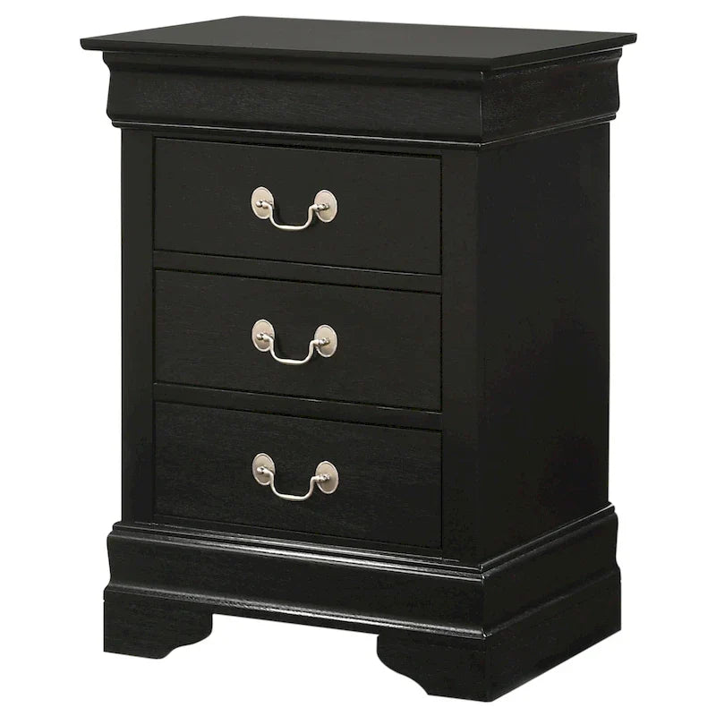 Comodino in legno a 3 cassetti