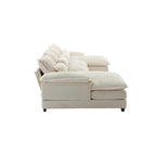 Divano componibile Cloud per soggiorno, divano a U moderno in ciniglia/bouclé, comodo divano letto modulare con doppia chaise longue