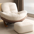 Sedia a dondolo scandinava imbottita con pouf opzionale
